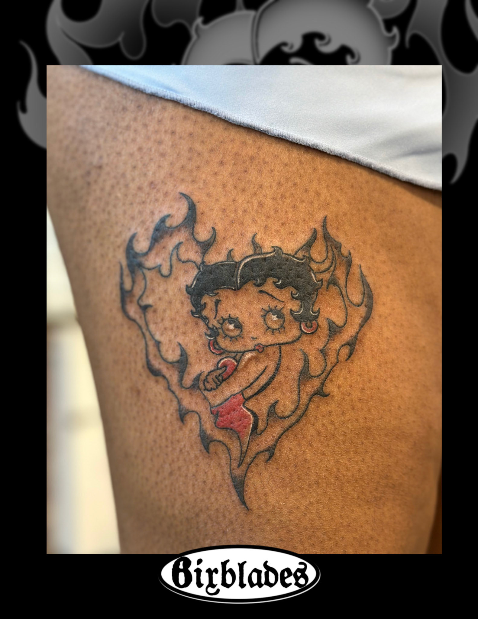 Flaming Betty Boop Heart