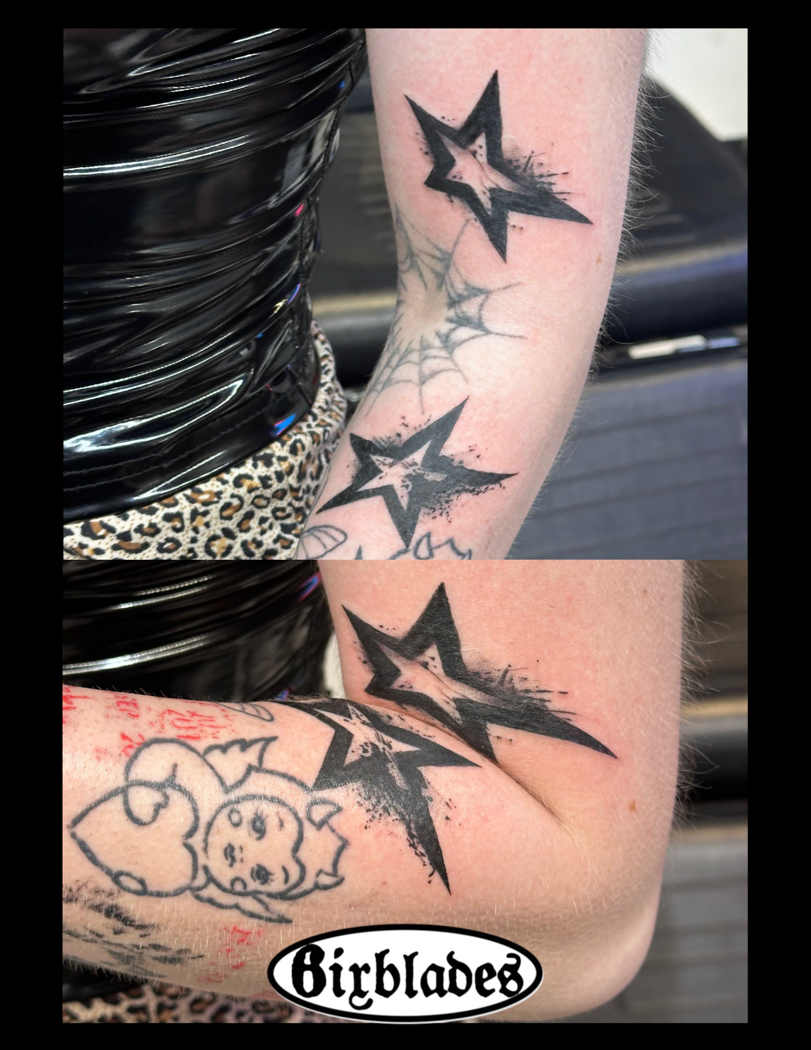 Grunge Splattered Double Stars