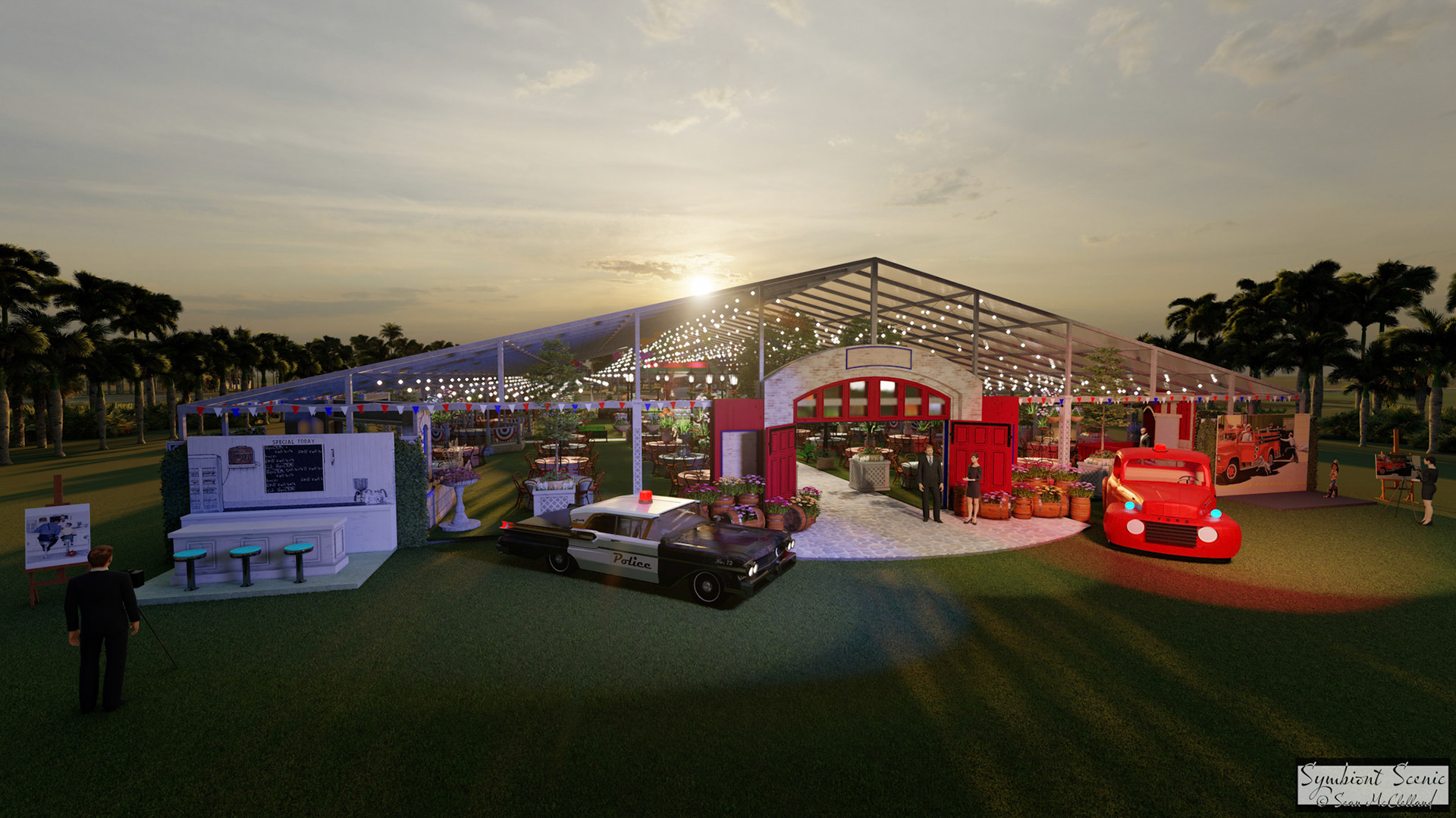 Palm Beach Policemen's & Firefighter's Ball 2021 Twilight Entrance View