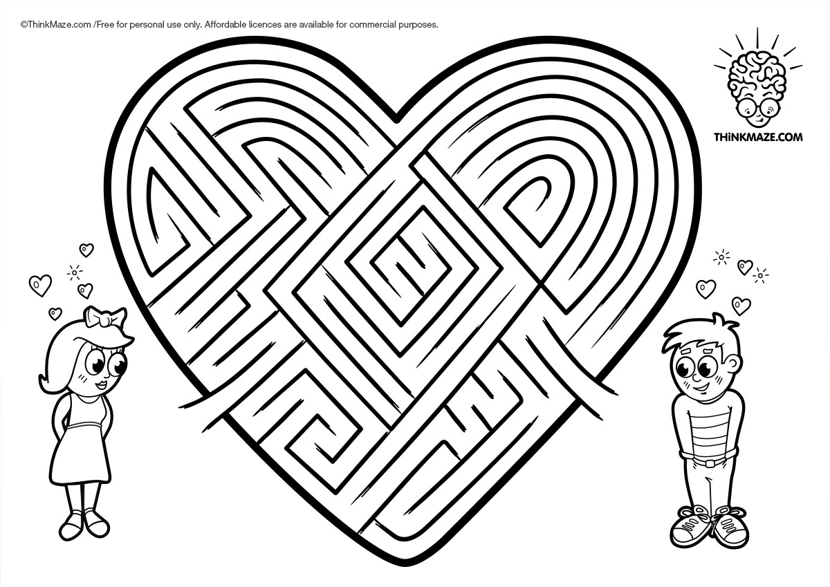 Beautiful FREE mazes for kids and more Happy Valentine Maze