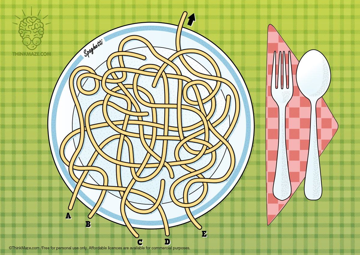 free spaghetti maze color