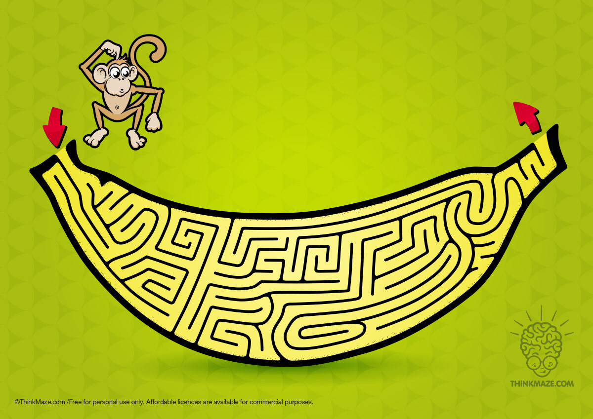 banana free maze color