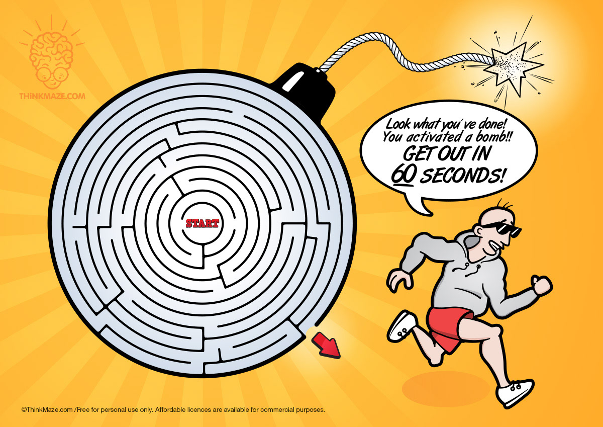 circle shaped maze in color