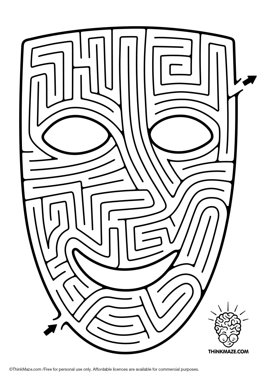 free mask maze to print