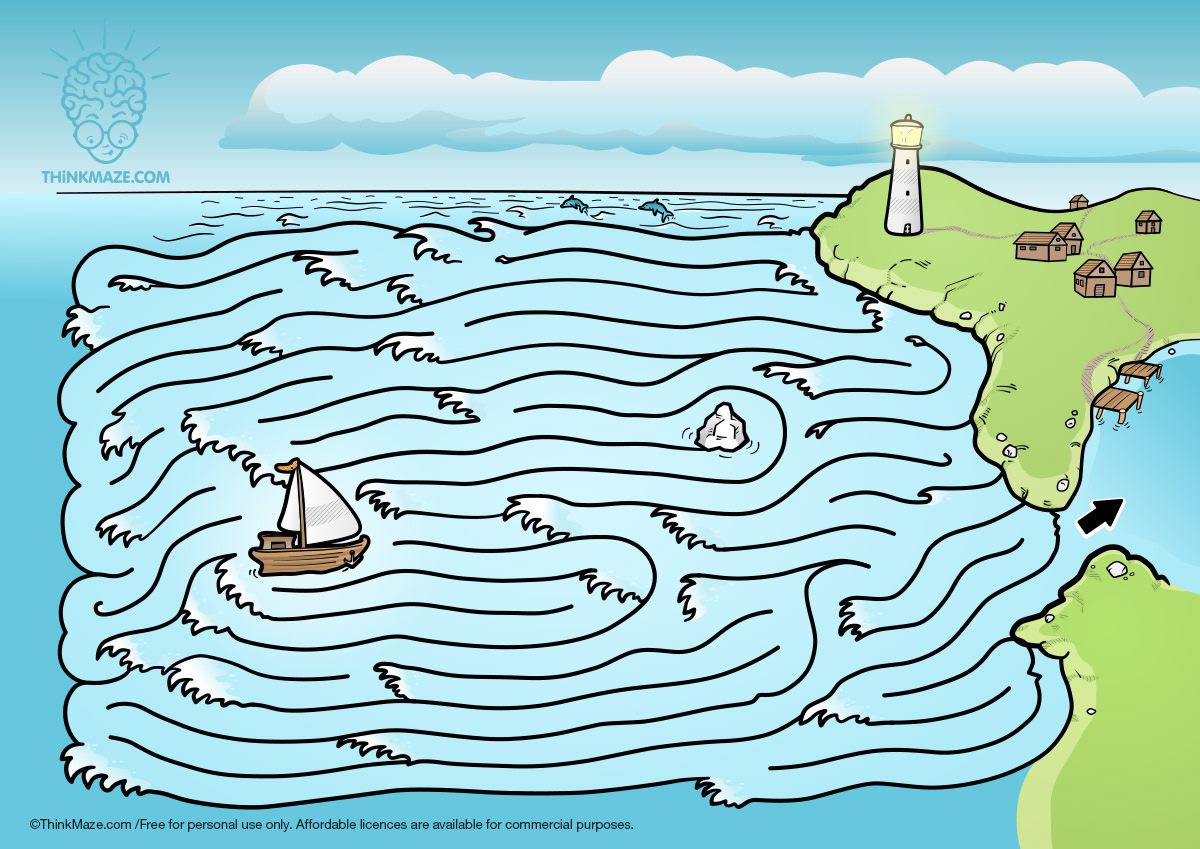 free ship maze in color