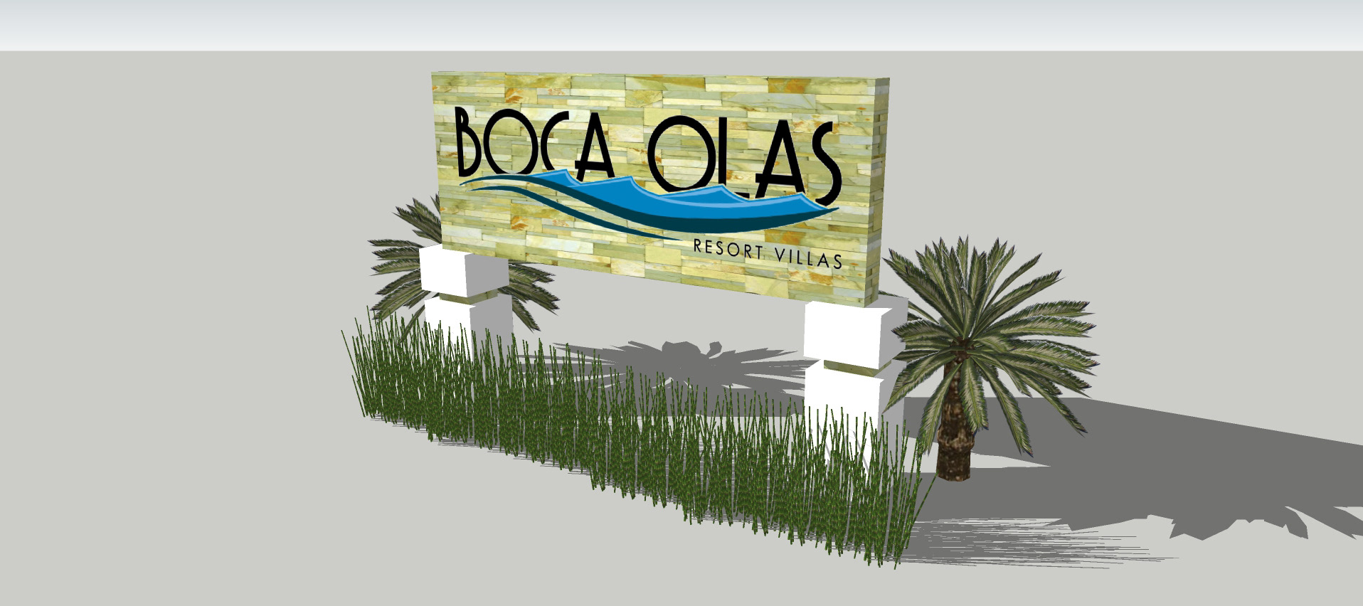 Detail of entrance sign design
