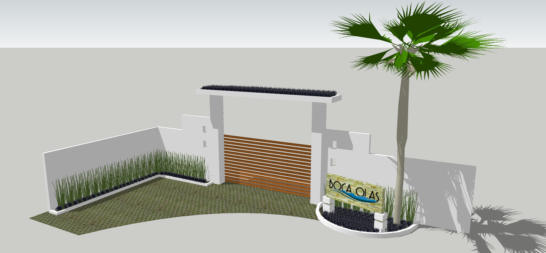 Design for the entrance of the resort