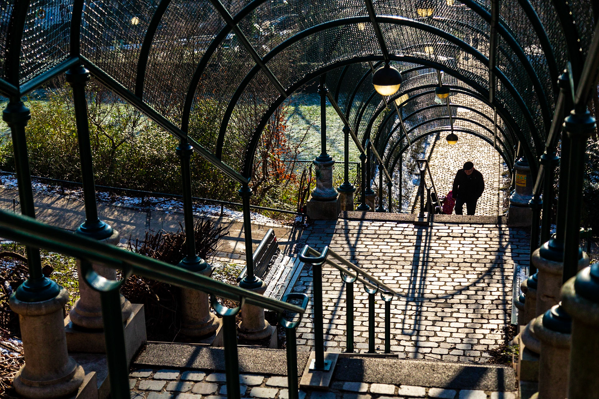 Parc de Belleville, Tunnel à Belleville