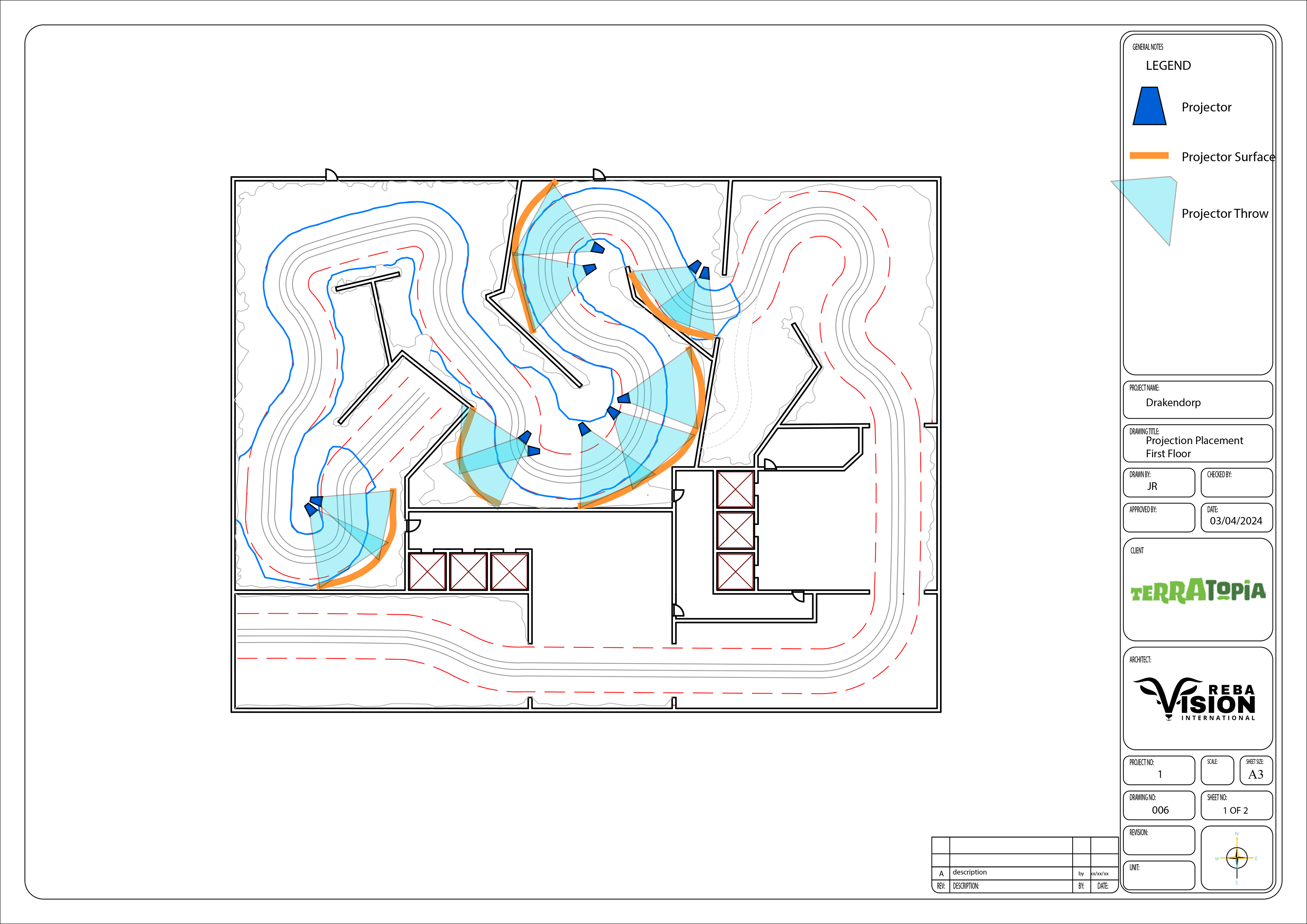 First floor projector placement by Jonathan Rudd