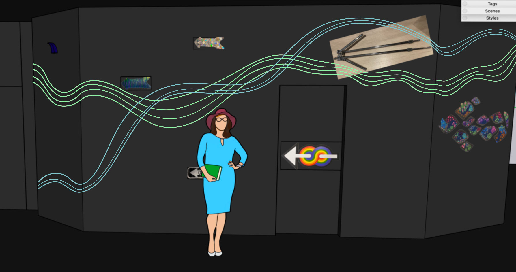 Right side of hallway pre-vis (drawn by Alli Nauert in Sketchup)