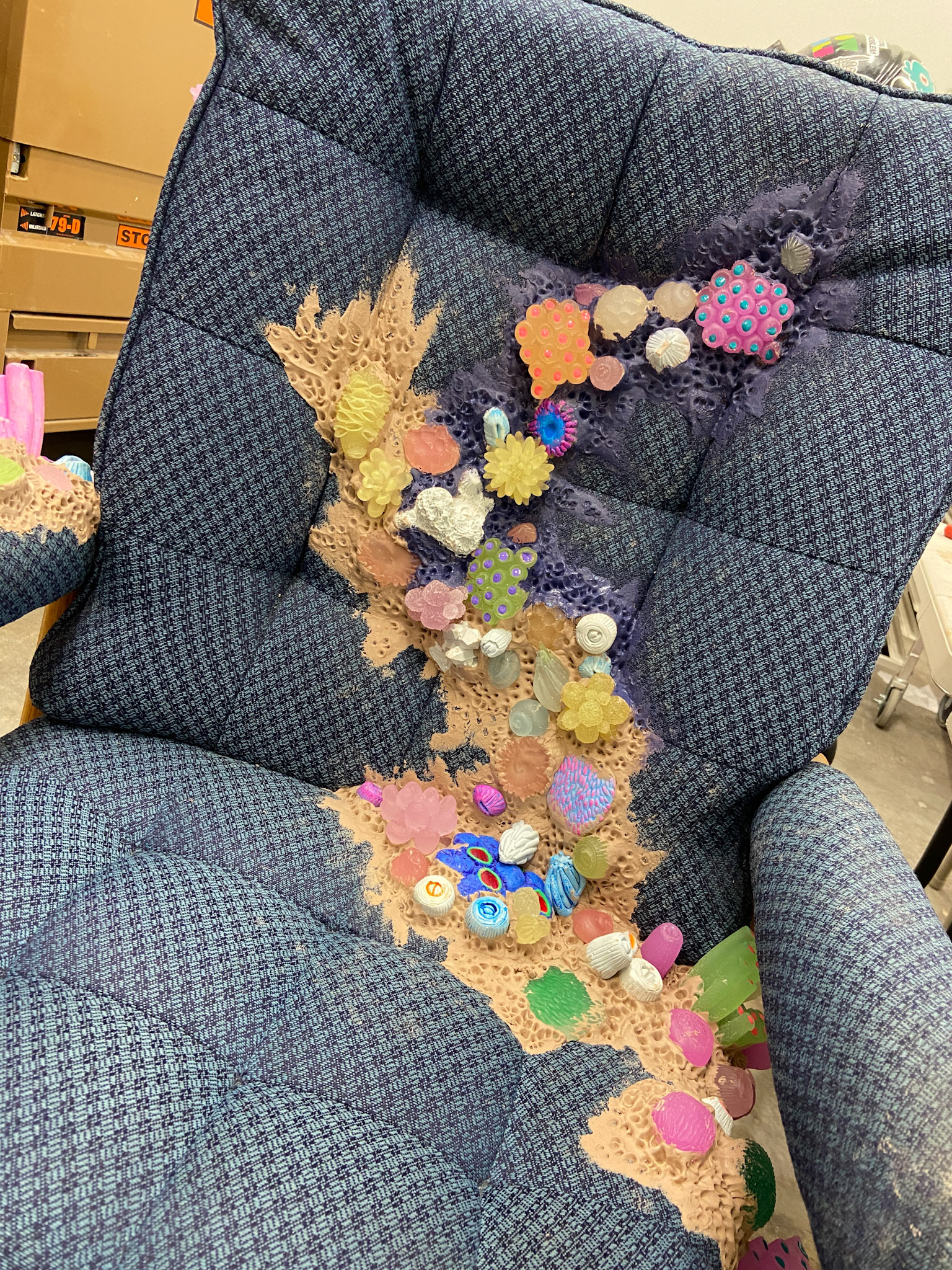 Painting in the coral clusters
