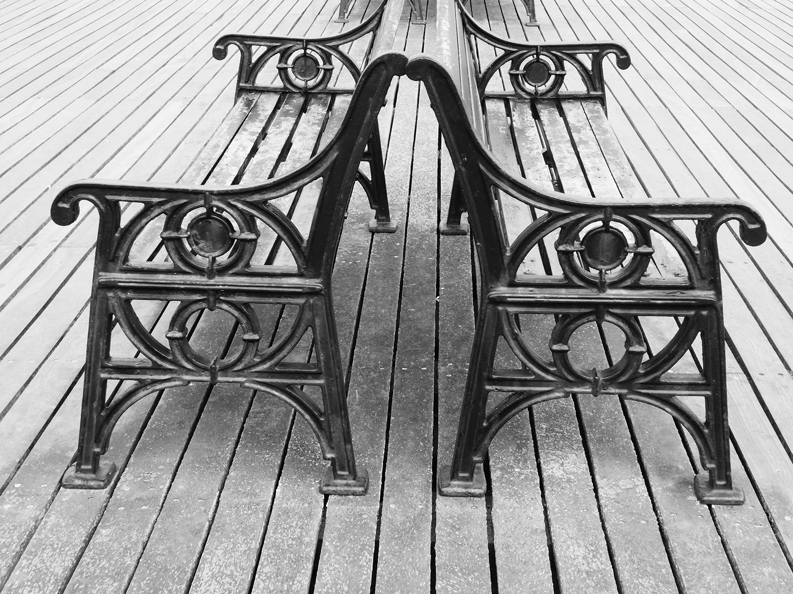 3rd Benches on Cromer pier by Sheila Purvis