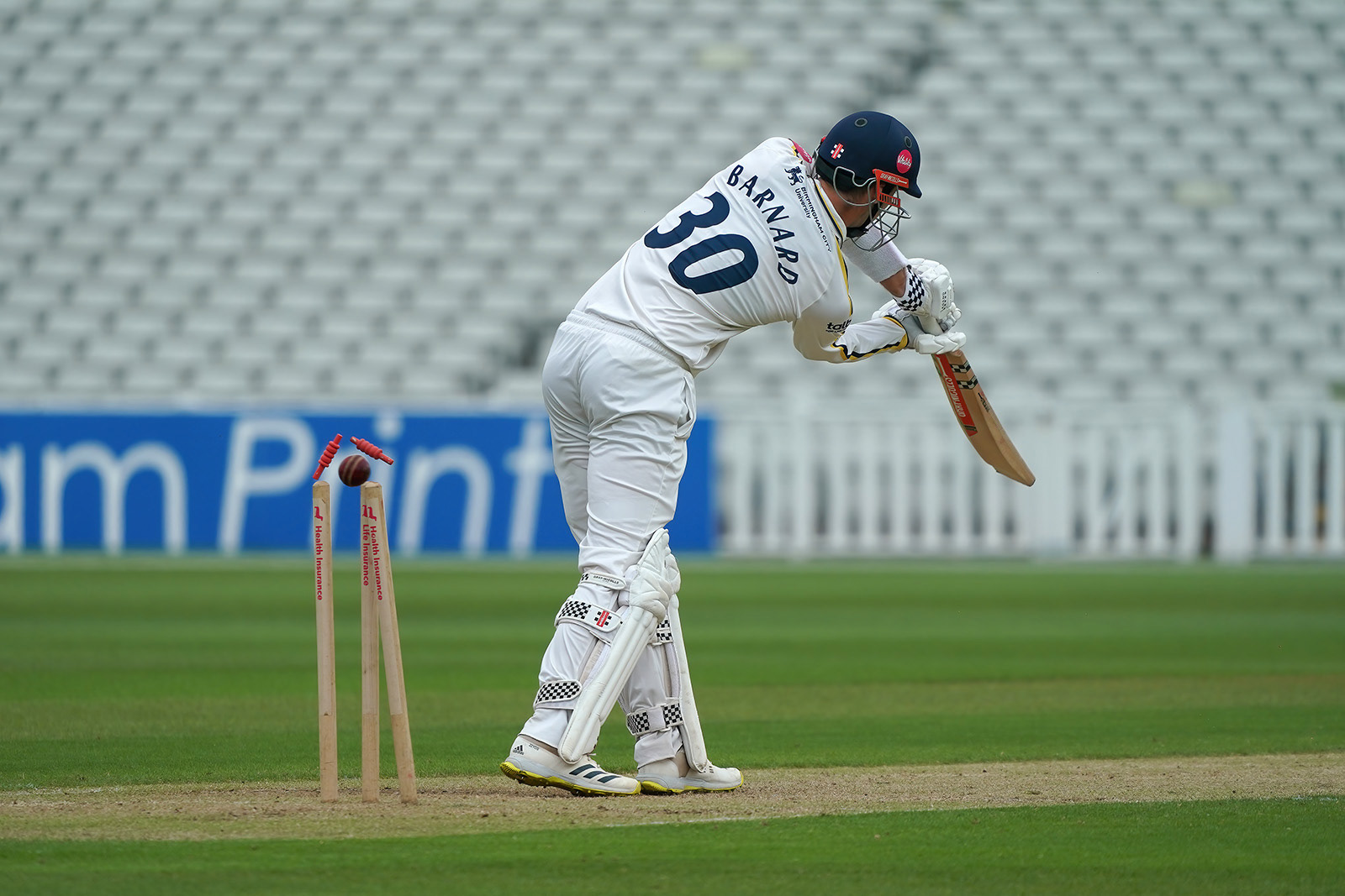 3rd Warwickshire's Barnard Bowled by Dave Taylor