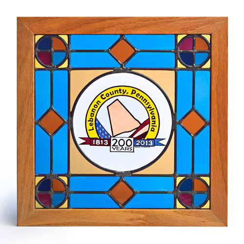 A stained glass window.