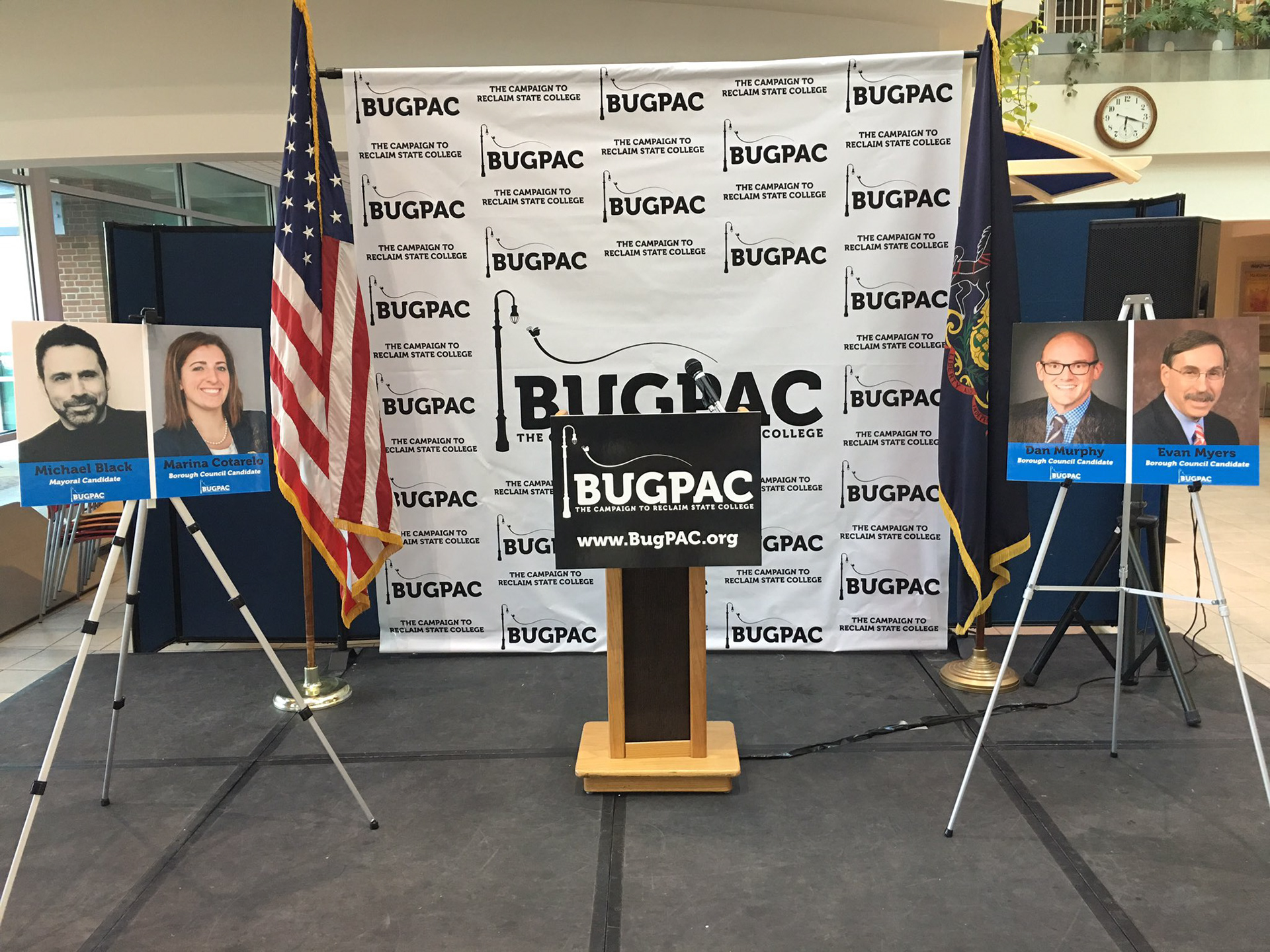 The media event to announce the launch of BugPAC and endorsement of student friendly candidates for State College Borough Council.