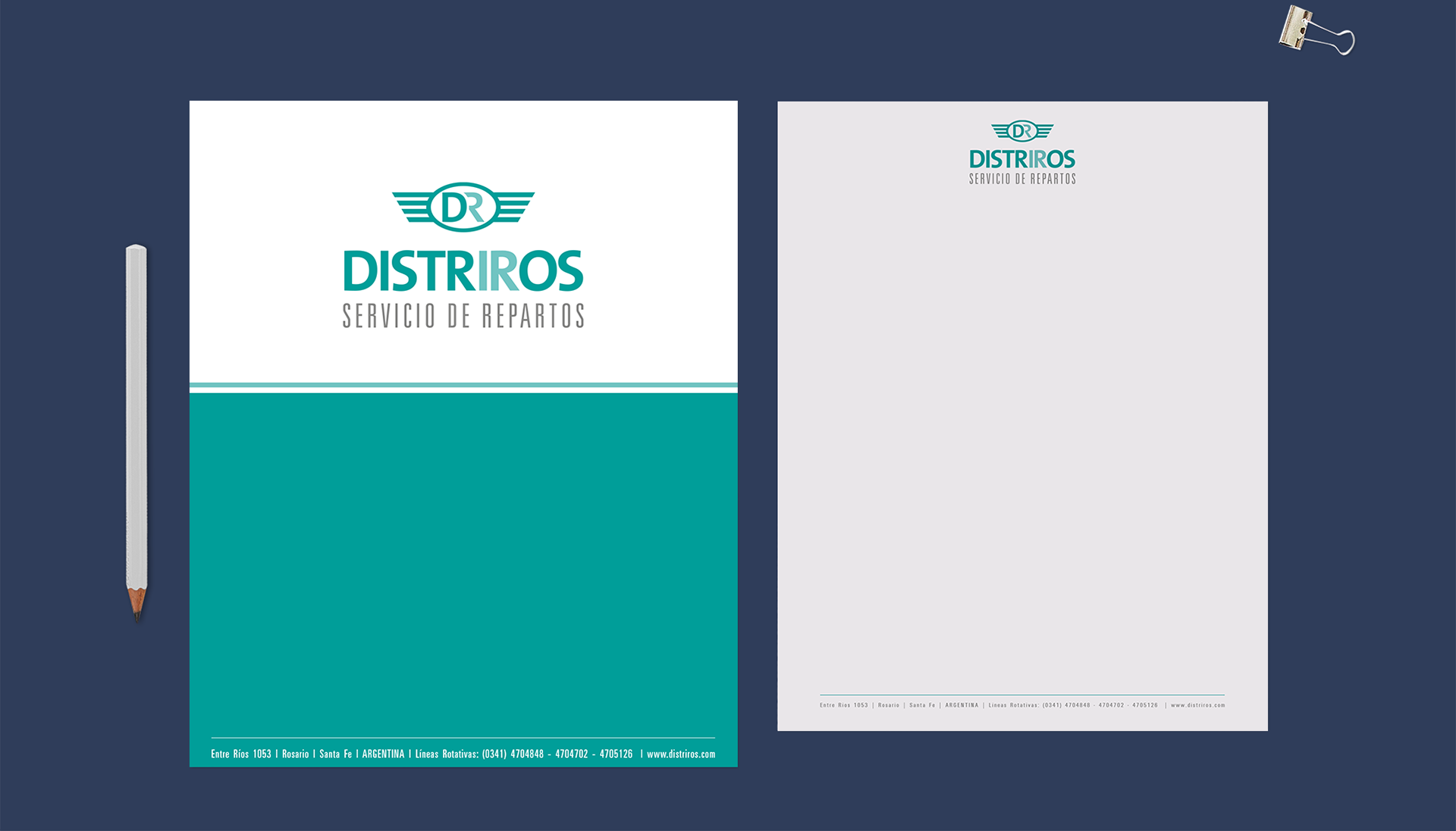 Carpeta y Hoja membretada DistriRos