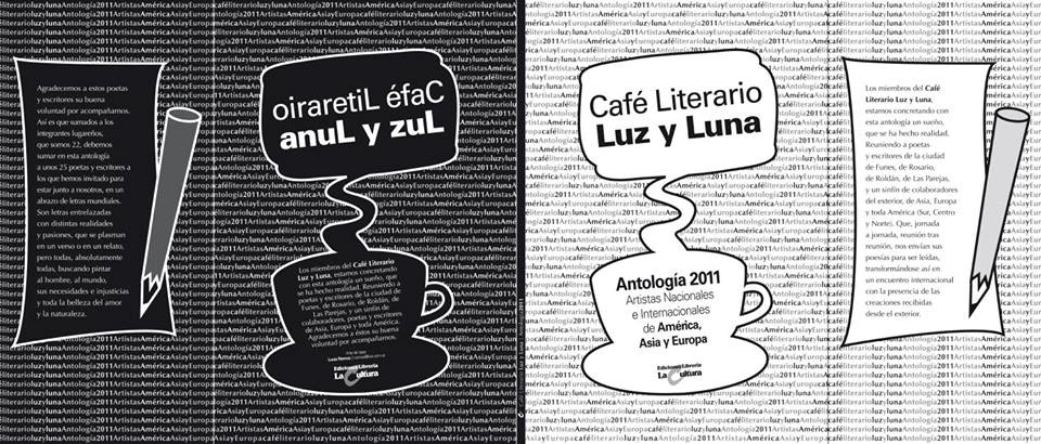 Diseño tapa de libro Café Literario Luz y Luna