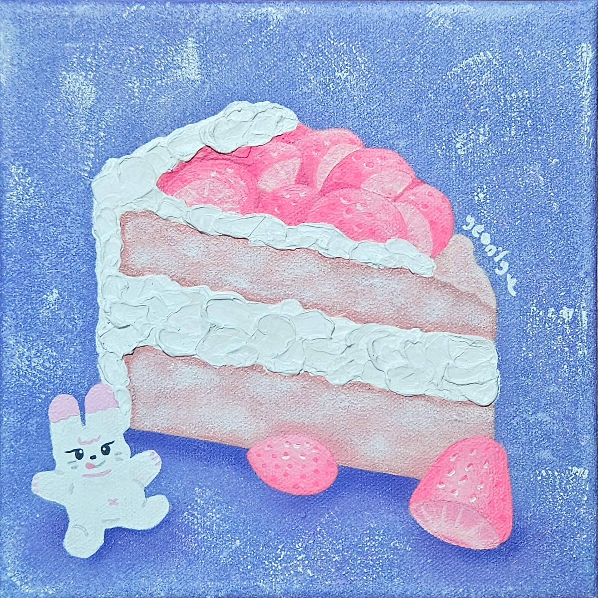 행복을 토(toe)핑해 / 20.0 × 20.0 cm / Acrylic on canvas
