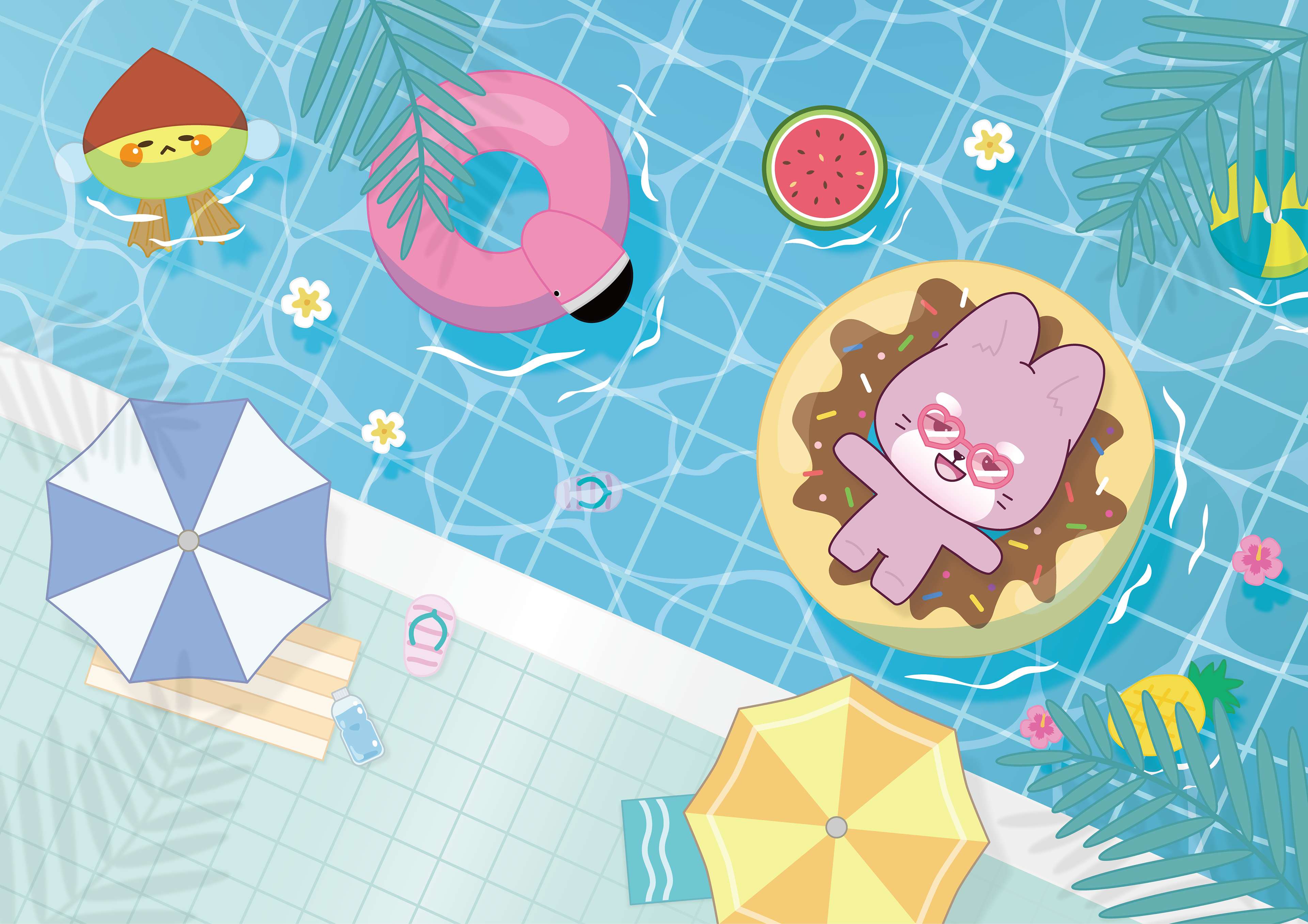 아, 이제야 좀 살 것 같다 (Bam-ti's Summer) / Adobe Illustrator