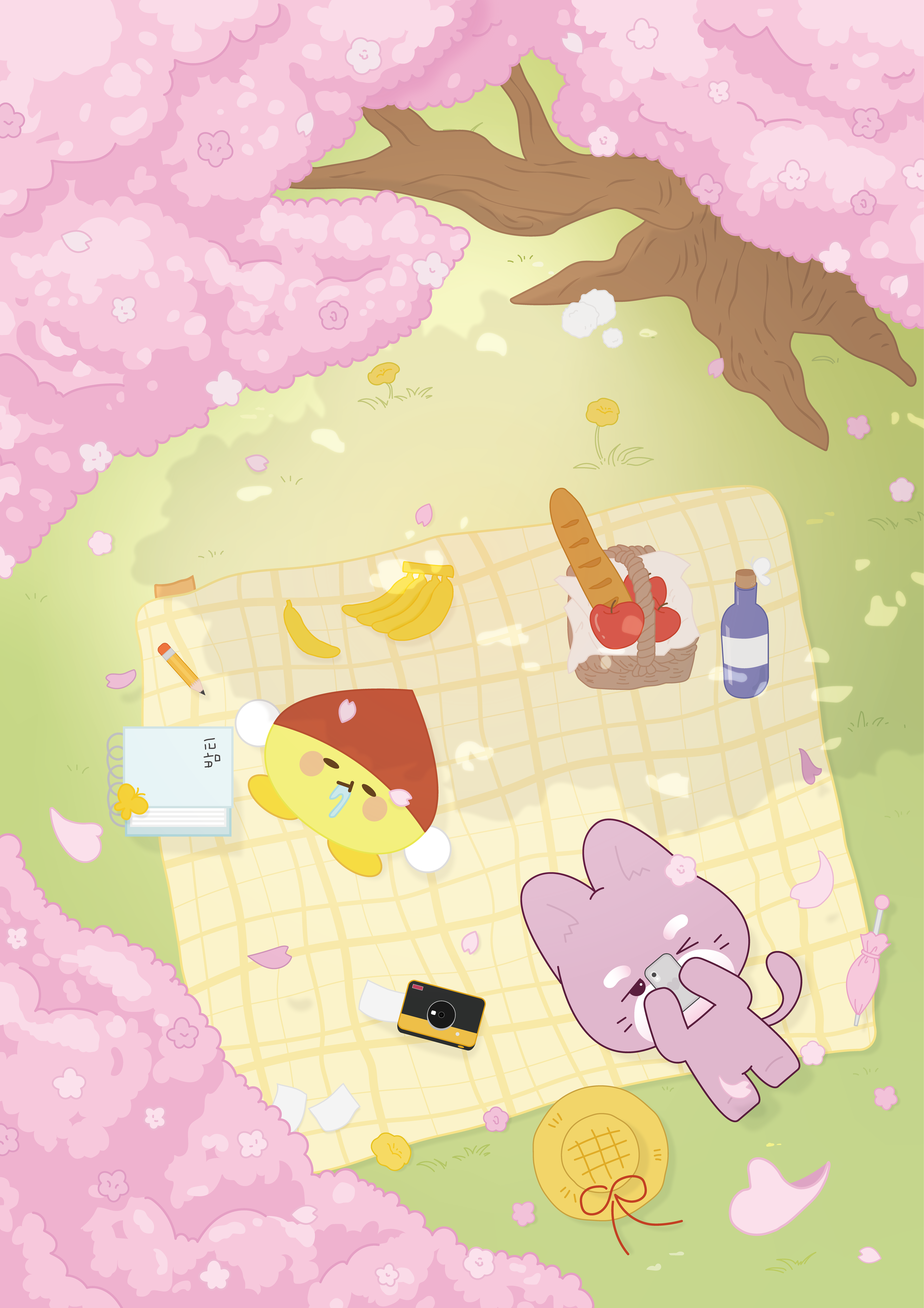 꽃구경 말고 나를 봐! (Bbong-gu's Spring) / Adobe Illustrator