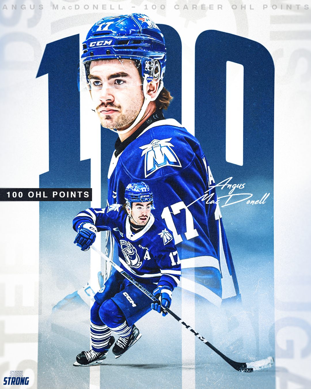 Angus MacDonell 100 OHL Points | Jan 17, 2024