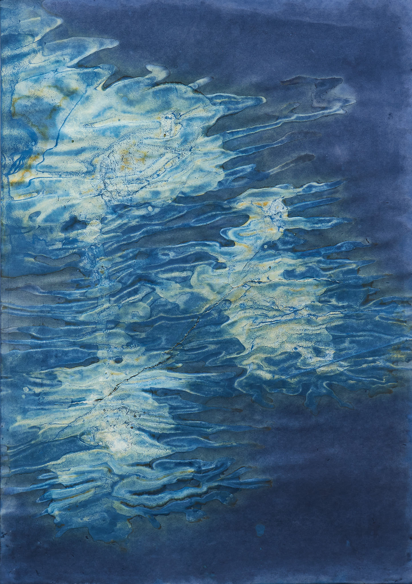 Sin título, 2024.  de la serie (Des)paisajes. Cianotipo, 40 x 30 cm.