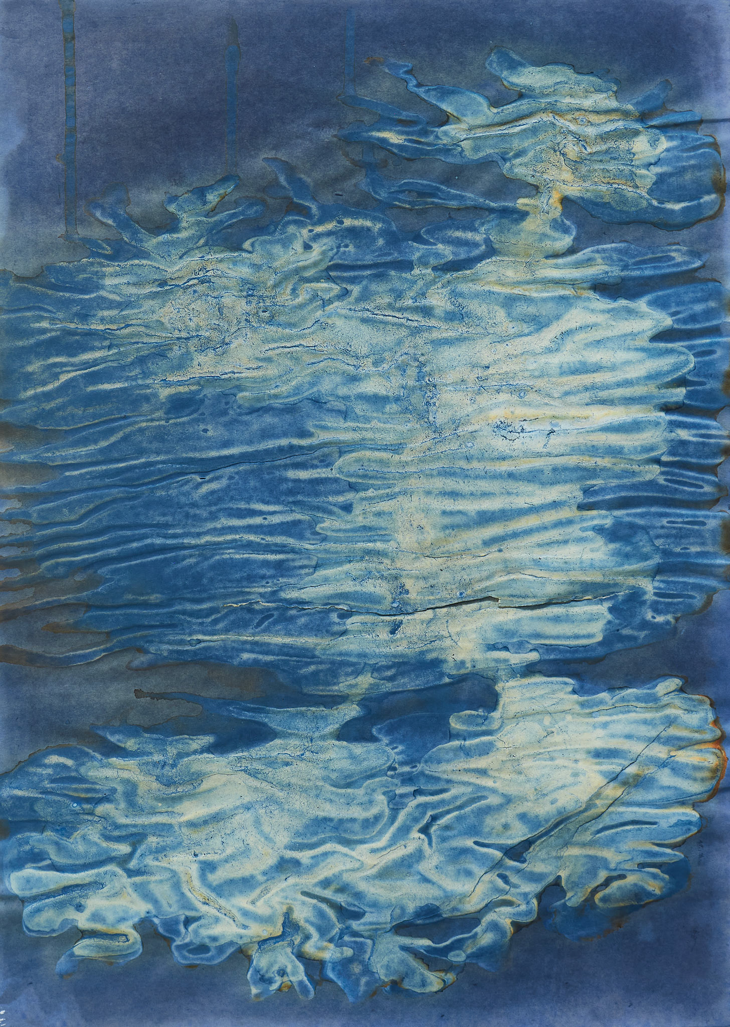 Sin título, 2024.  de la serie (Des)paisajes. Cianotipo, 40 x 30 cm.