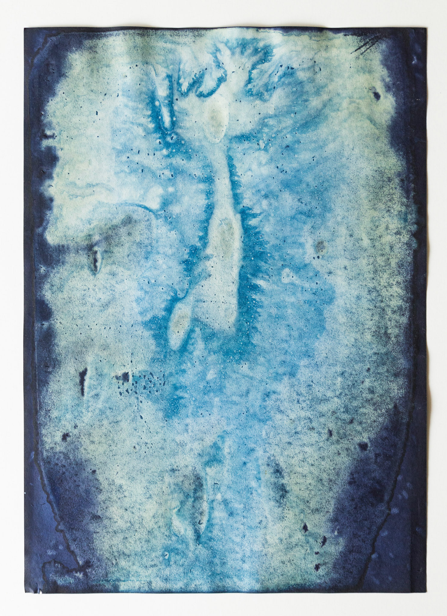 Sin título, 2023.  de la serie (Des)paisajes. Cianotipo, 30 x 20 cm.