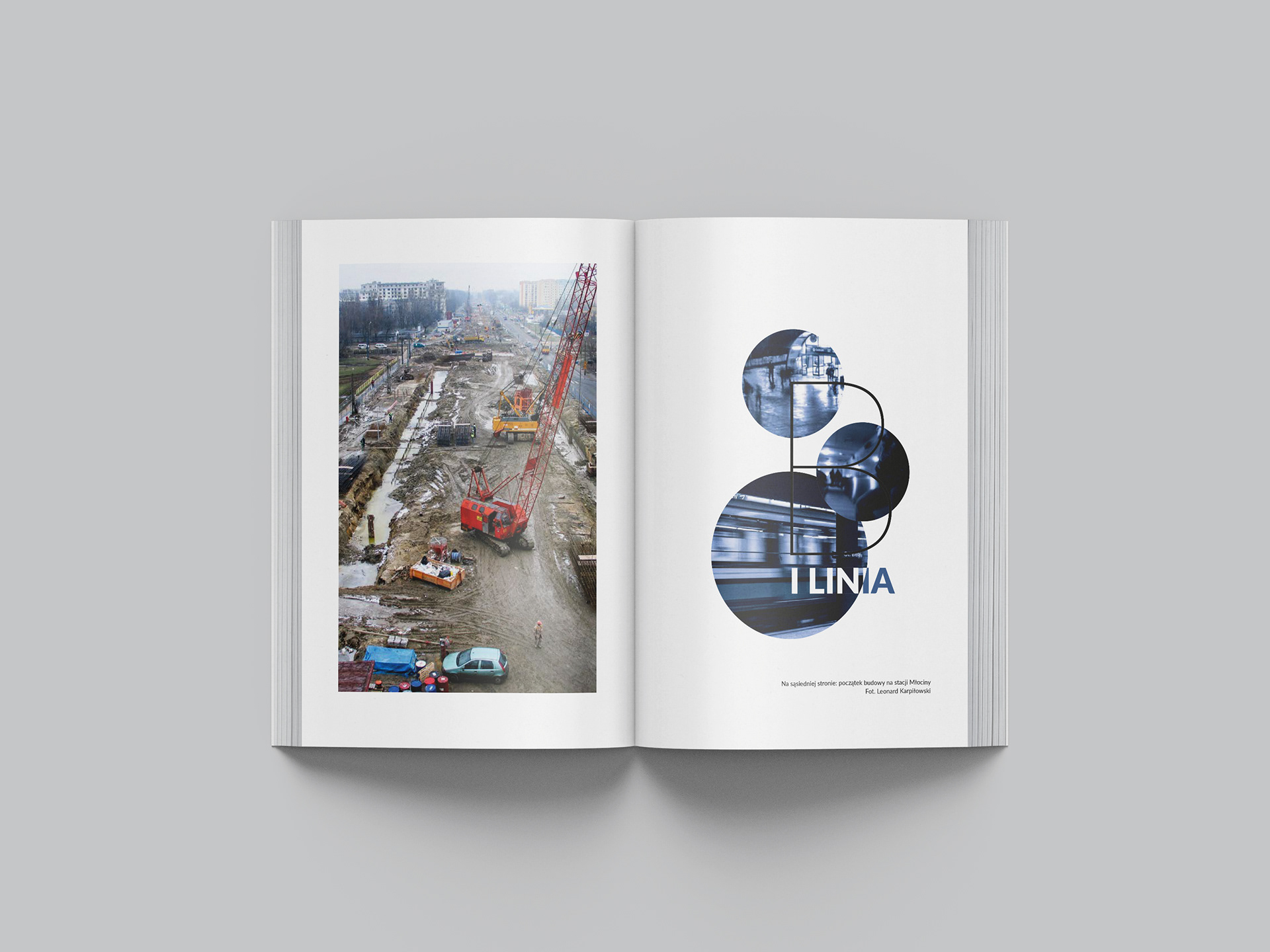 Book layout project "Metro w Warszawie" Andrzej Rogiński