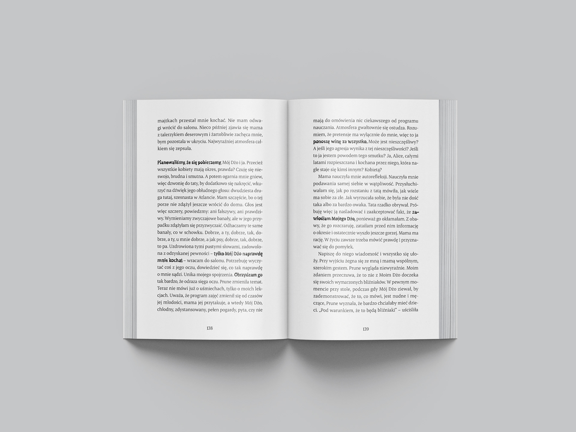 Book layout project "Powtórzenia" Claire Castillon