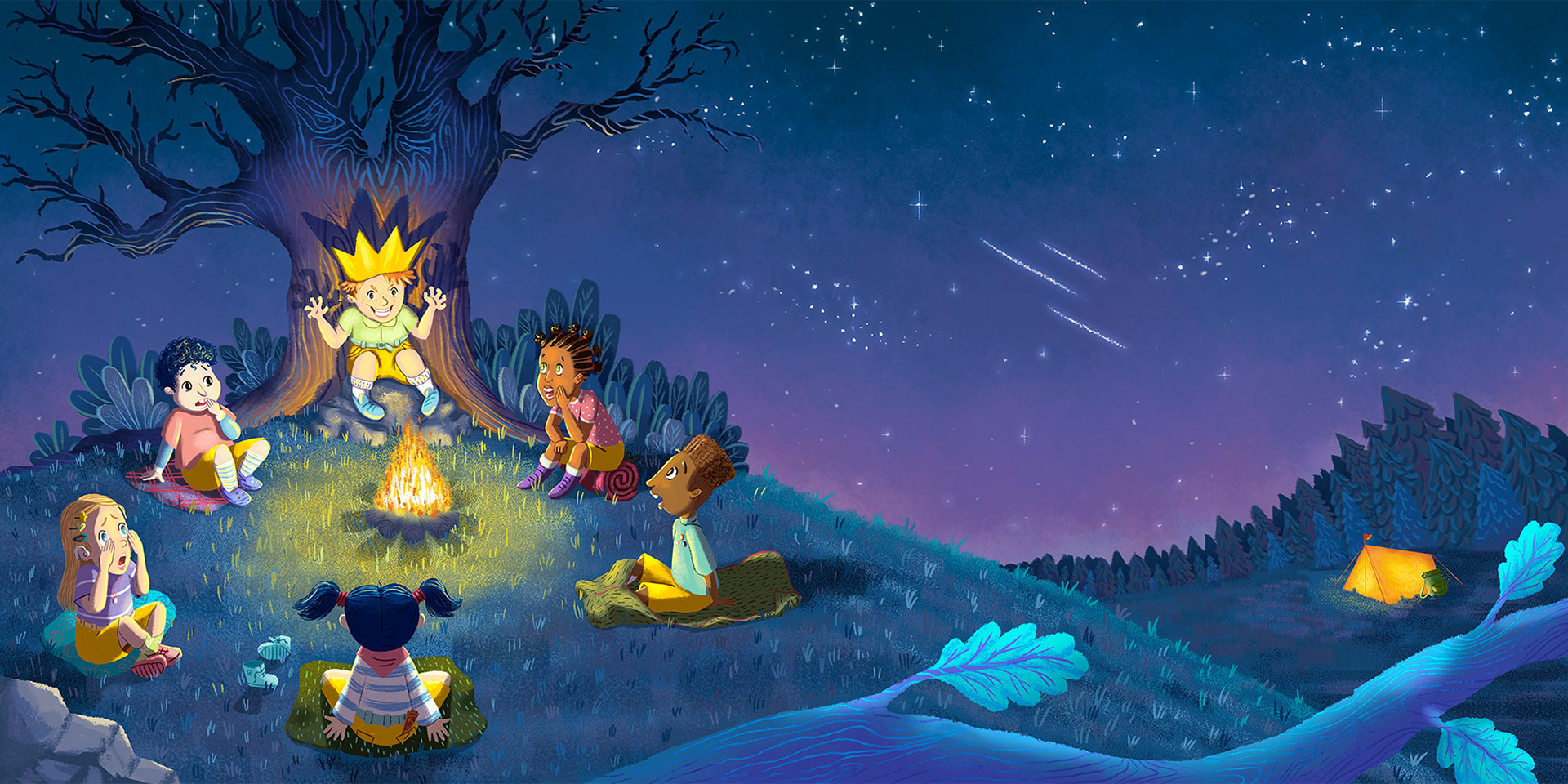 Summer night camp stories