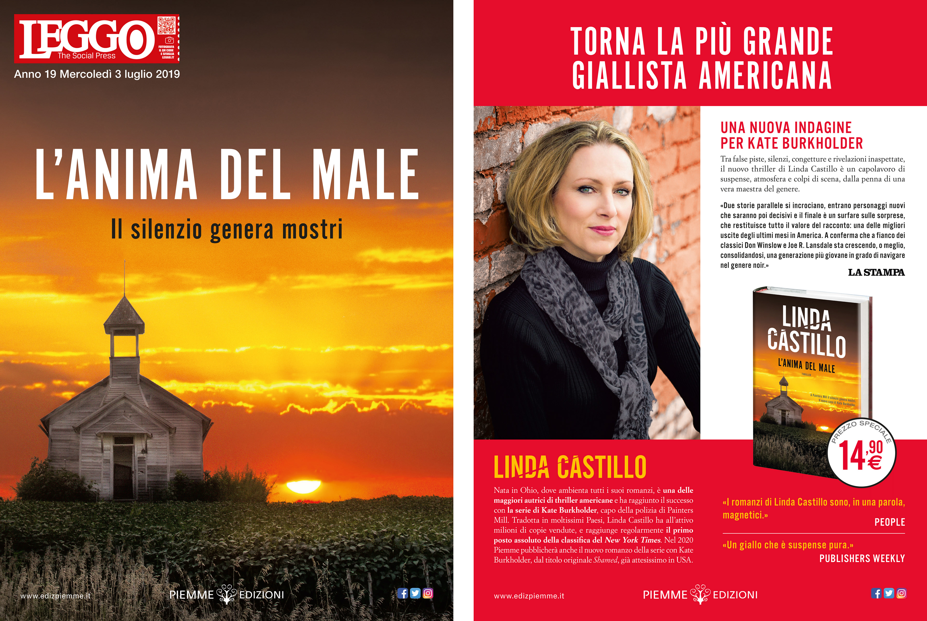 Piemme Editore - Advertising Page for free press Leggo (2019)
