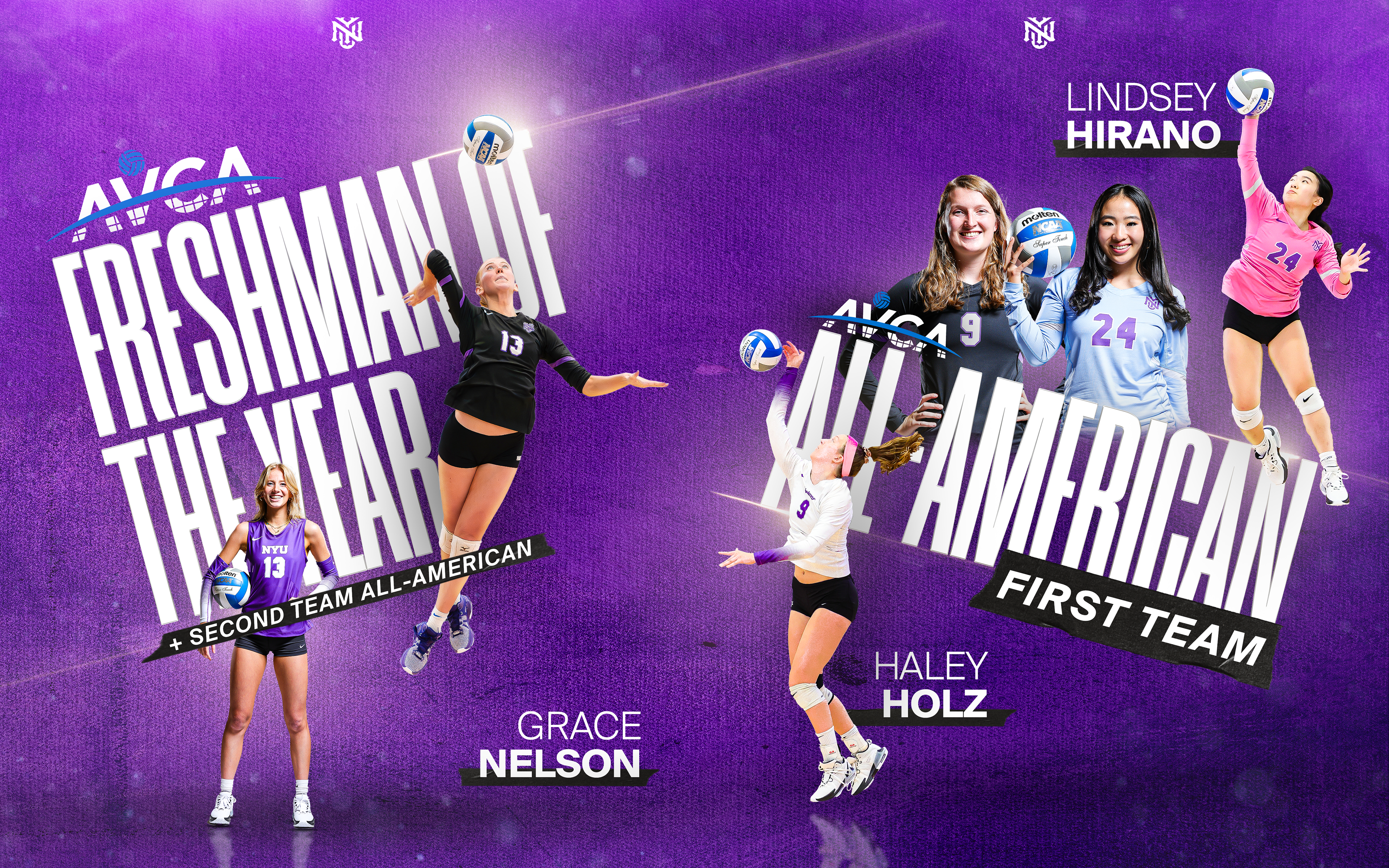 Celebrating Women's Volleyball Players Grace Nelson (AVCA Freshman of the Year), Lindsey Hirano and Haley Holz (AVCA First Team All-Americans)