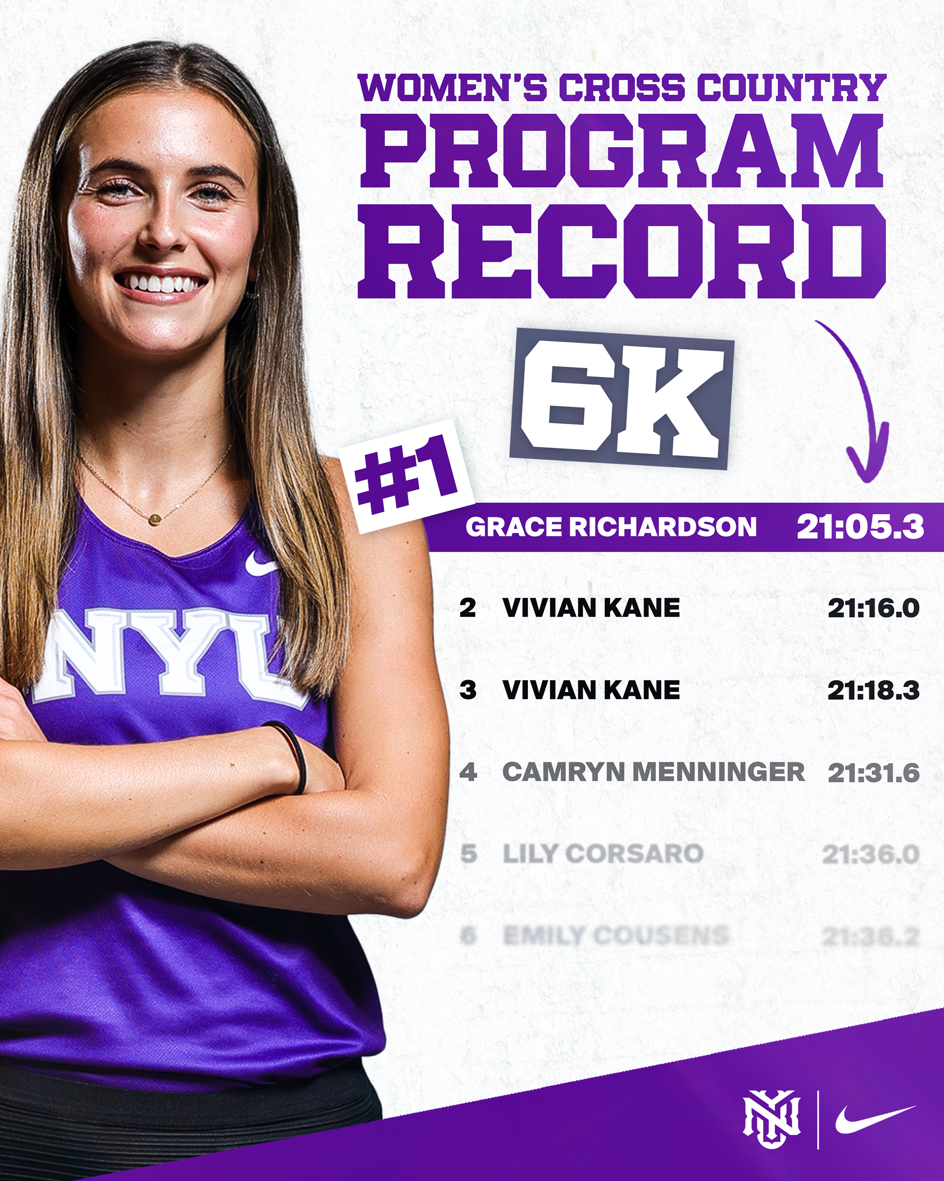 Celebrating Grace Richardson's New 6K Program Record for Women's Cross Country