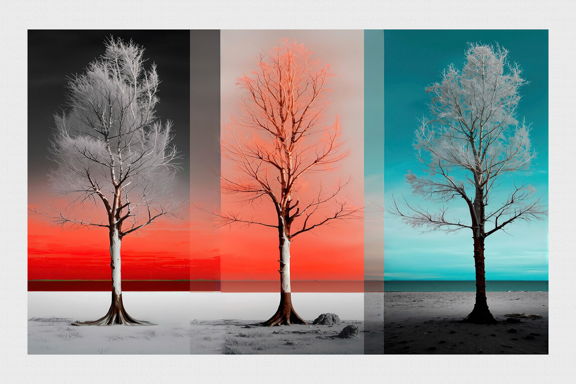 Triptychon Bäume am Ufer-05a