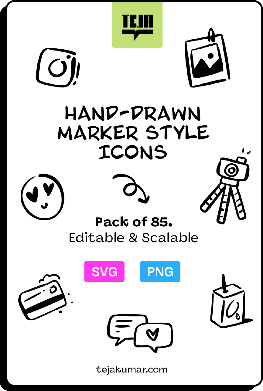 Discover 85 hand-drawn marker-style icons that add charm and personality to any project ~ from social media posts to digital journals and brand kits. Fully editable in Canva, Figma, Illustrator, Sketch, Procreate, ready to make your visuals pop!