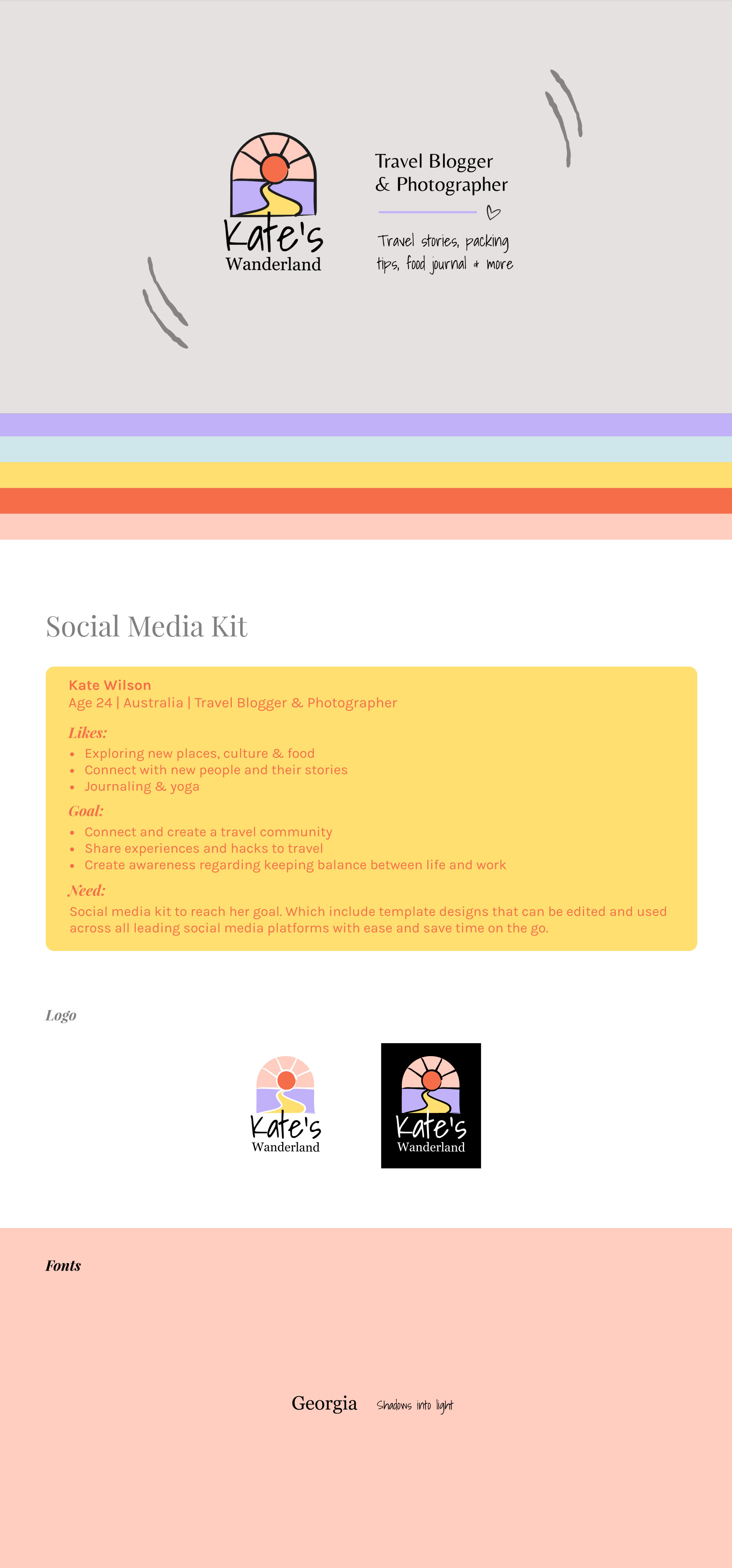 Social media templates, Travel theme, Photographer, Pastel colors