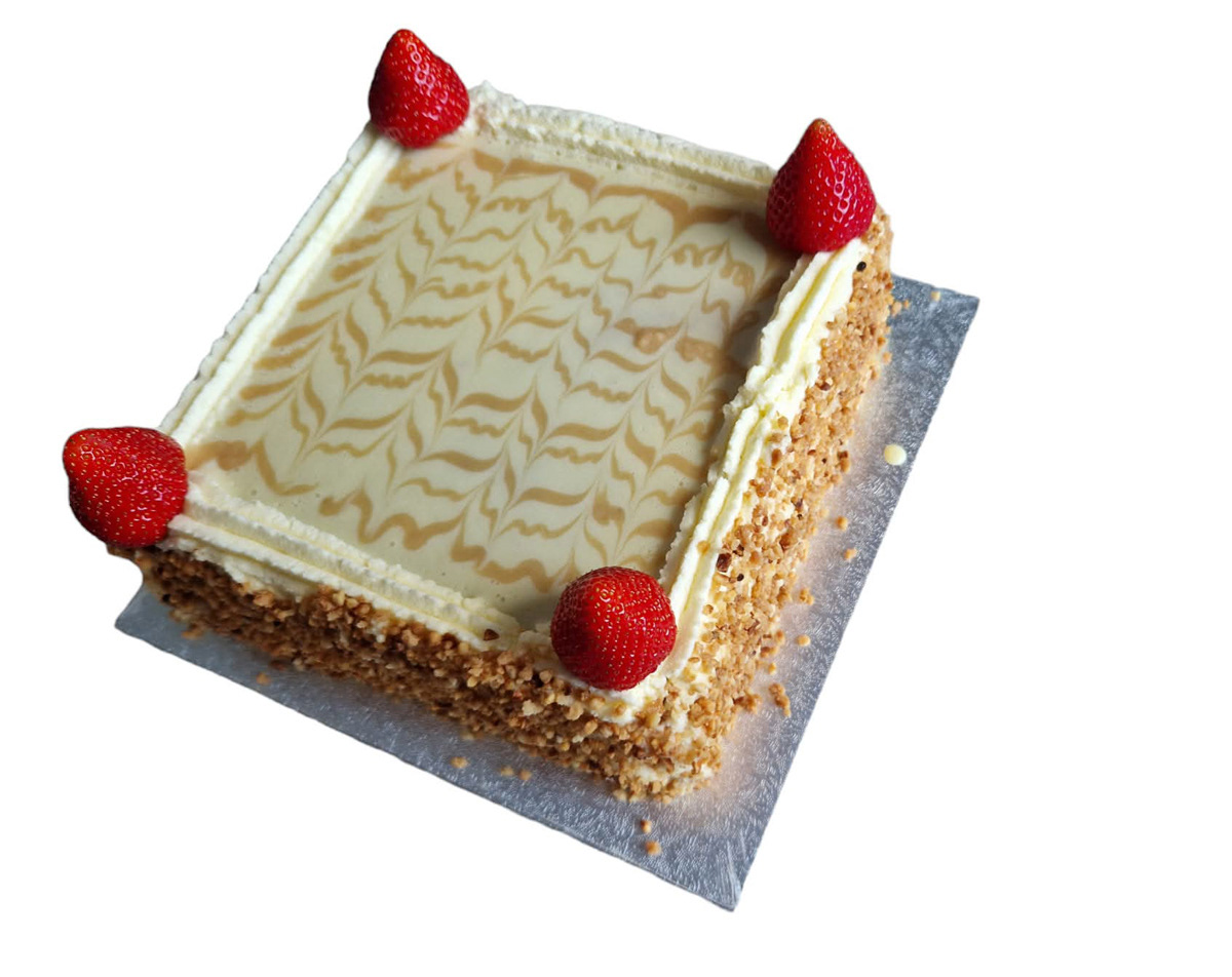 slagroomtaart met karamel