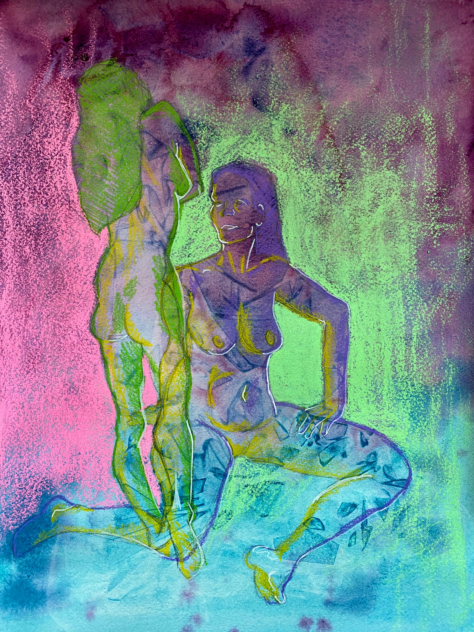 2020, Pastel and Colored Pencil on Watercolor Paper