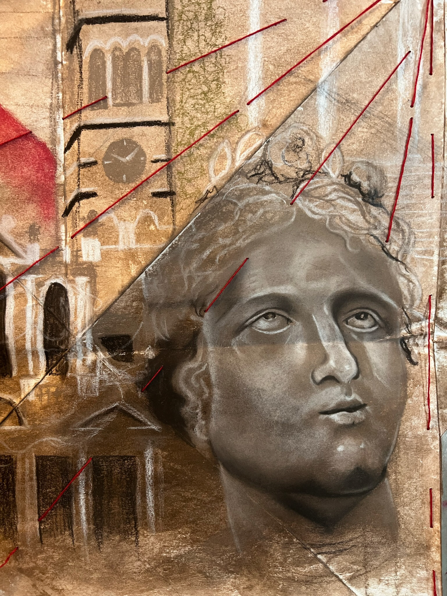 2022, Detail Shot, Mixed Media on Heavyweight Paper