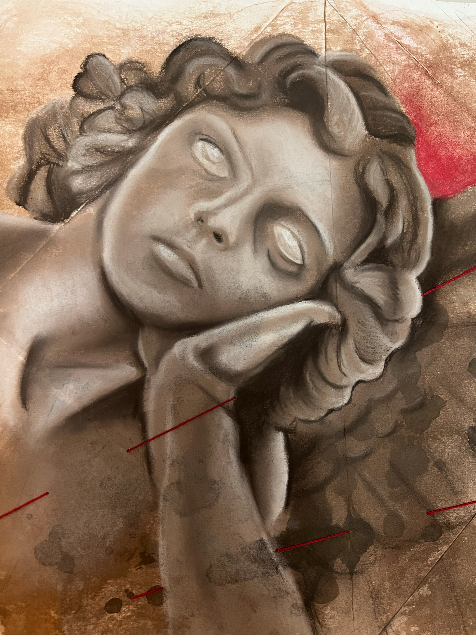 2022, Detail Shot, Mixed Media on Heavyweight Paper