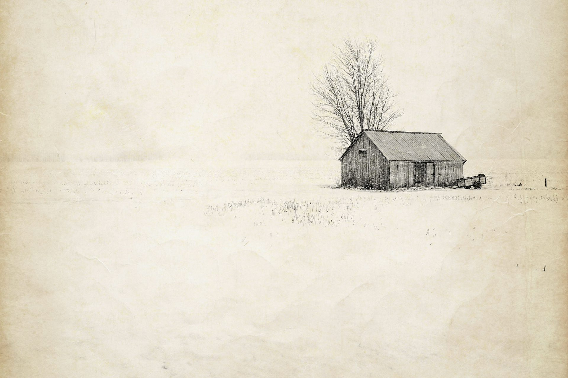 Countryside Old Barn Antique Style