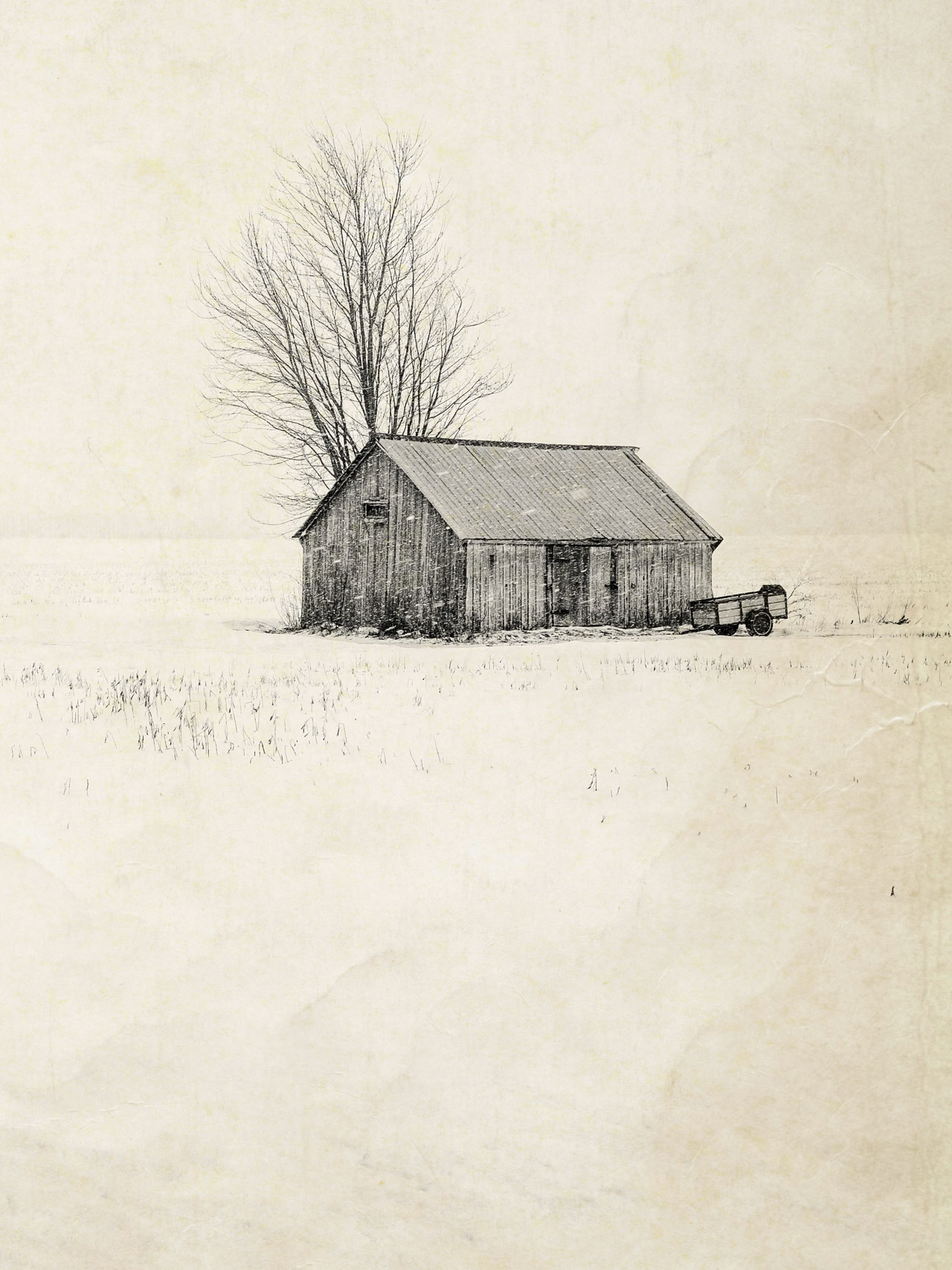 Countryside Old Barn Antique Style