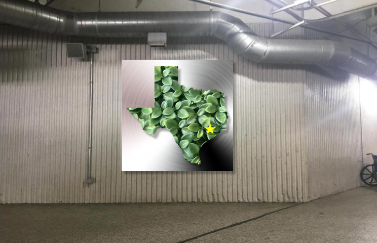 Houston, Texas, against a stainless steel background.