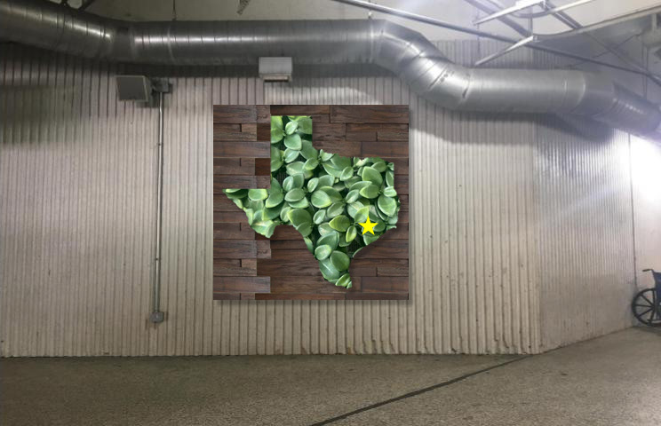 Houston, Texas, against a rustic wood background.