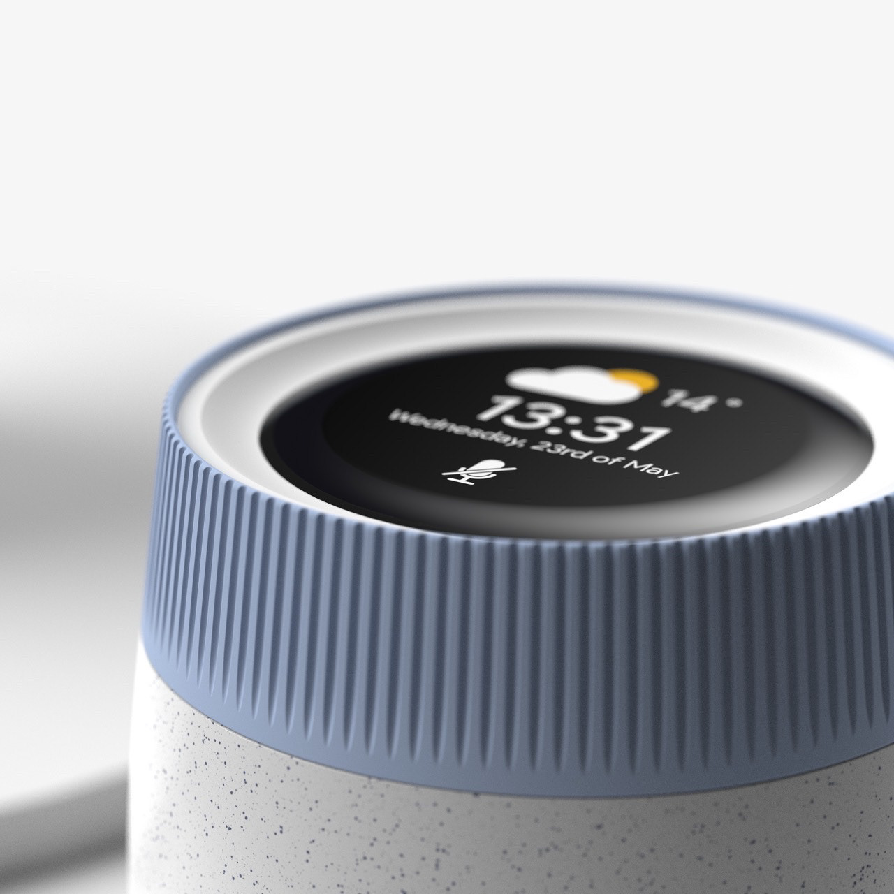 With the mic array muffled, Pop becomes a smart speaker while still offering glanceable info.
