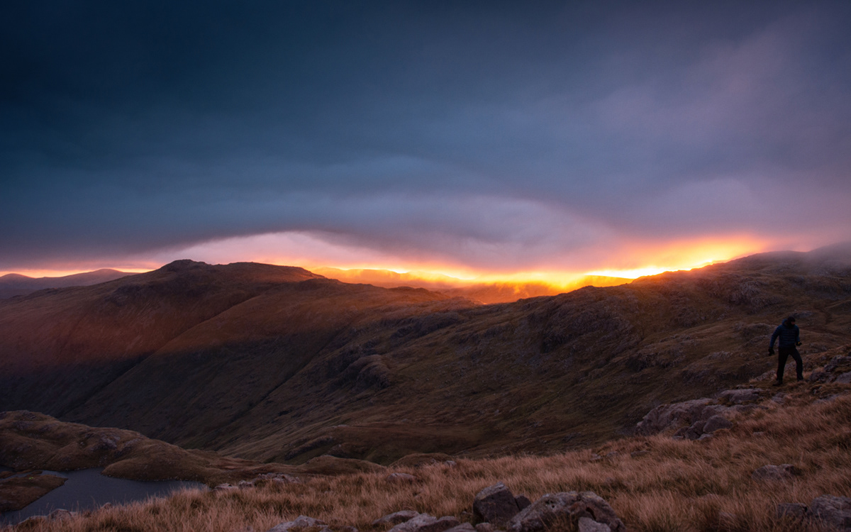 Fire sky at Sprinkling Tarn