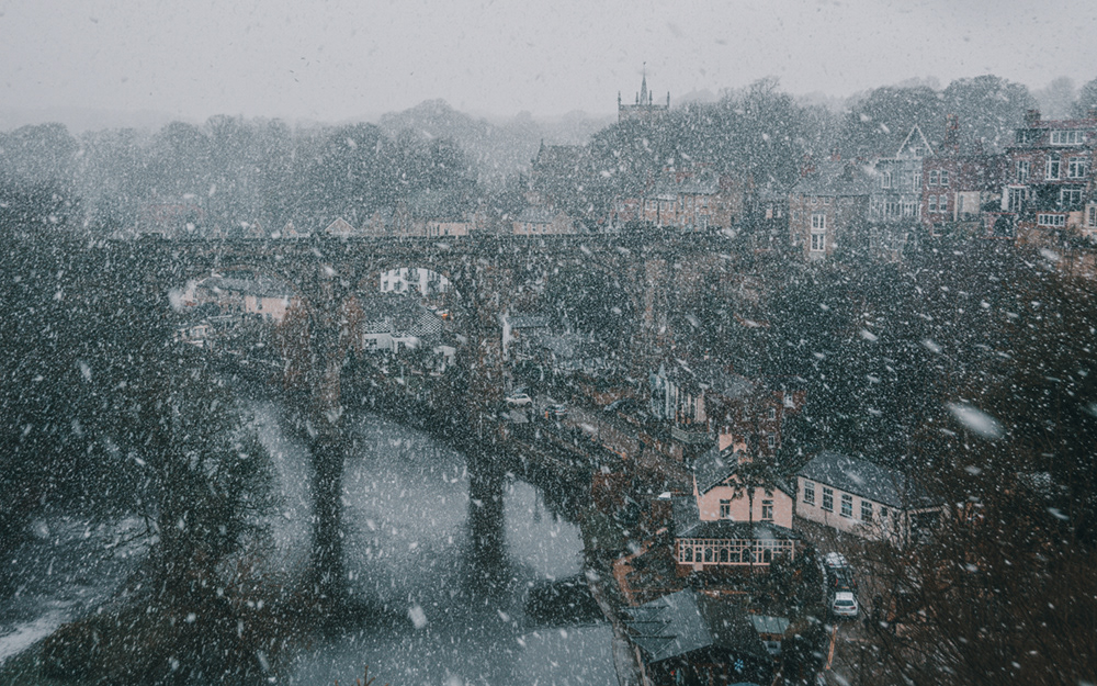 A flurry of snow in Knaresborough