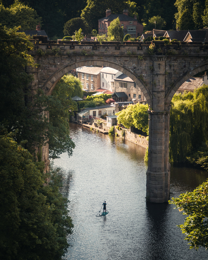 Paddle boarder, Knaresborough Viaduct