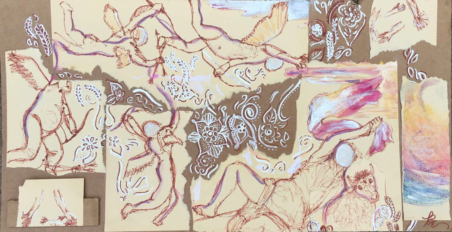 CONTINUOUS LINE DRAWING TITIAN - INK ON PAPER